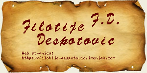 Filotije Despotović vizit kartica